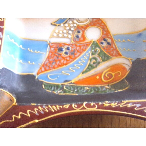 VTG MCM Satsuma Moriage Hand Painted Ashtray And Minature Bud Vase from Japan - Picture 11 of 11